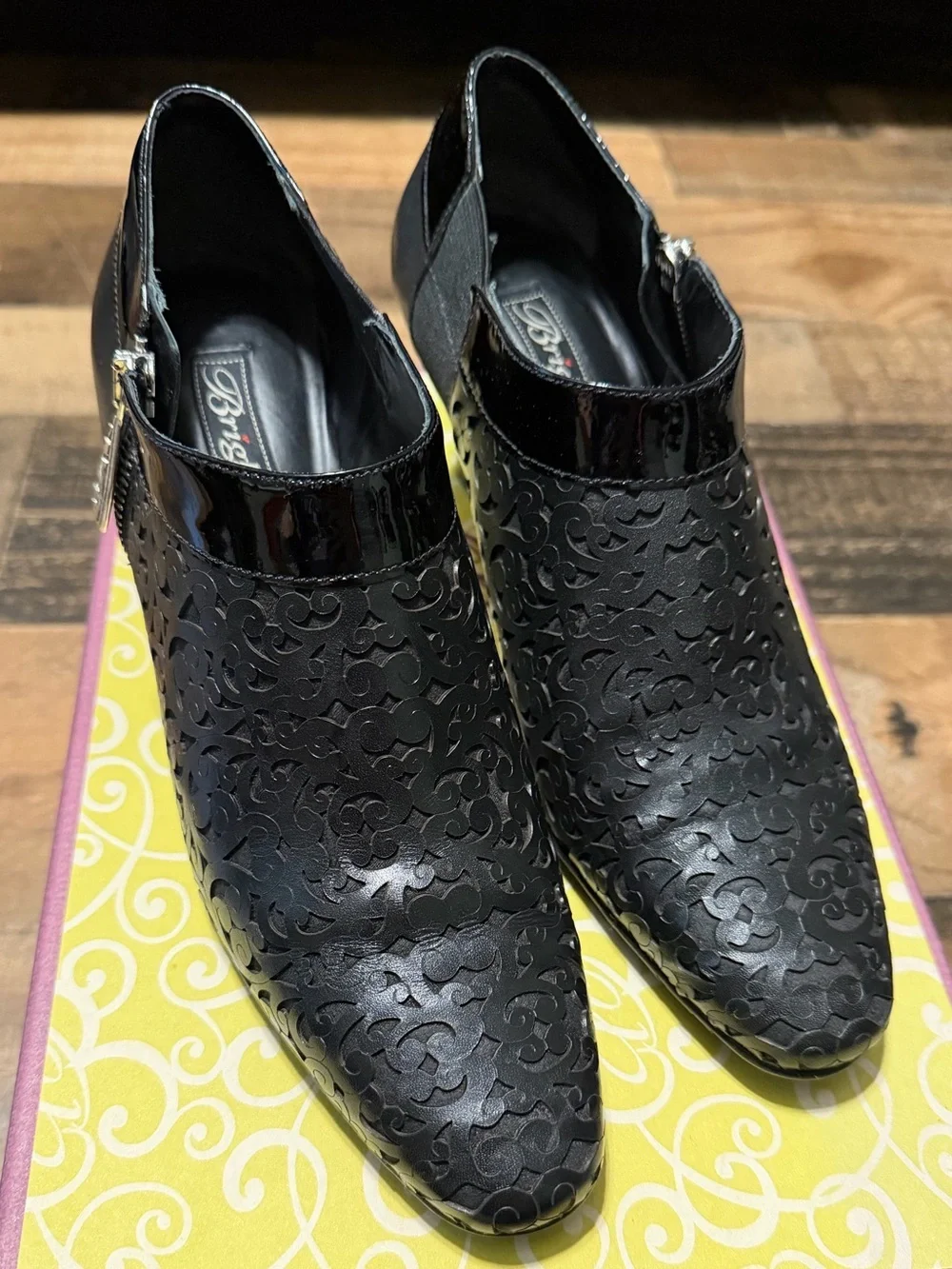 Brighton ‘Rhythm’ Black Cut-Out Leather Ankle Booties